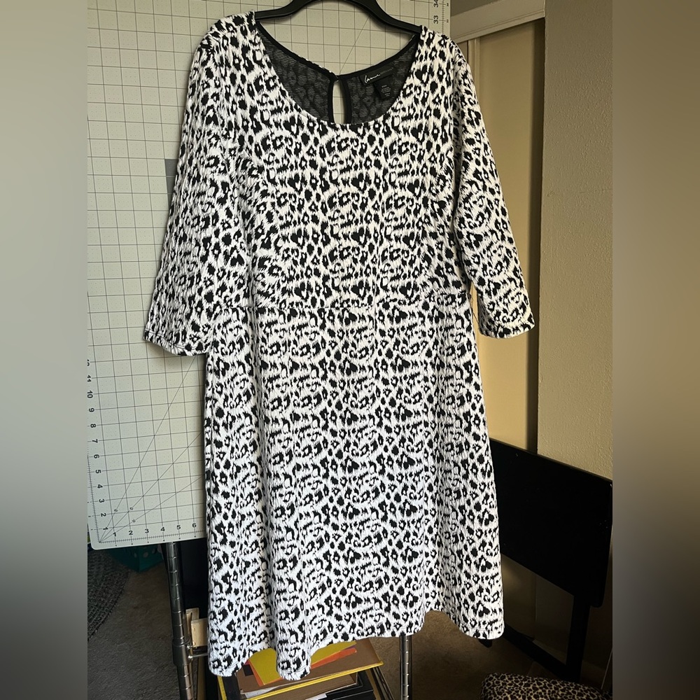 Lane Bryant black and white leopard dress size 22/24
